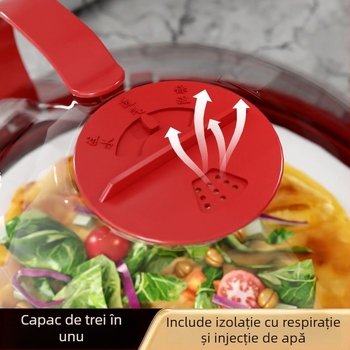 Capac pentru microunde anti-strop, din plastic alimentar, rezistent la temperaturi, capac de vas pentru uz casnic