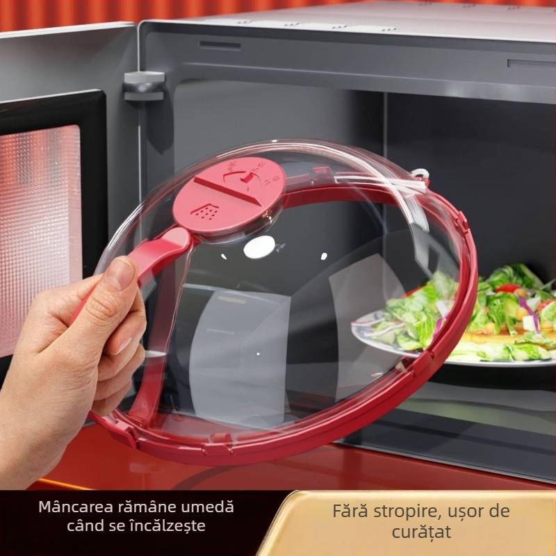Capac pentru microunde anti-strop, din plastic alimentar, rezistent la temperaturi, capac de vas pentru uz casnic