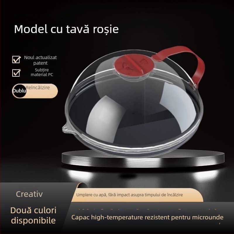 Capac pentru microunde anti-strop, din plastic alimentar, rezistent la temperaturi, capac de vas pentru uz casnic