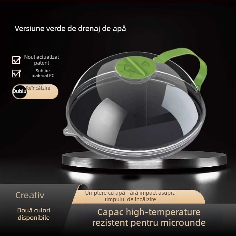 Capac pentru microunde anti-strop, din plastic alimentar, rezistent la temperaturi, capac de vas pentru uz casnic