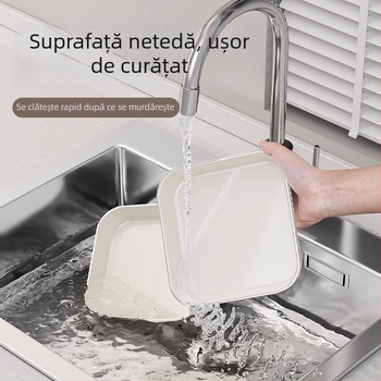 Farfurie din plastic pentru oase – model monocrom, formă cu patru direcții, stil modern minimalist, imprimare logo disponibil