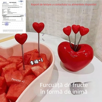 Set de furculițe pentru fructe - model desen animat, stil proaspăt și drăguț, brand Eumenie, material: viscoză