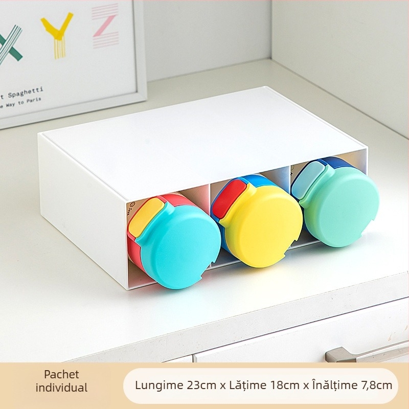 Suport pentru pahare de birou — plastic, stil modern minimalist, rezistent la praf, capacitate mare