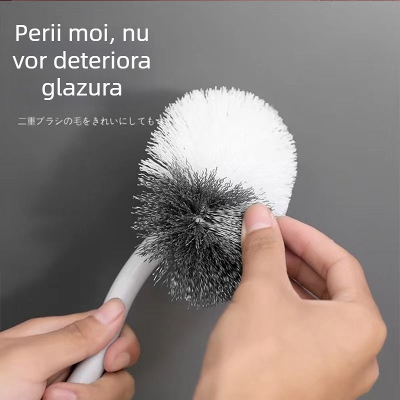 Perie de toaletă stil japonez, fără unghi mort, din plastic, greutate 55
