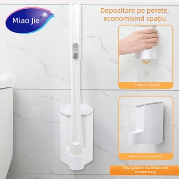 Miaojie Perie de toaletă, de unică folosință, montată pe perete, antibacteriană, din plastic