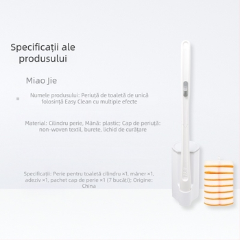 Miaojie Perie de toaletă, de unică folosință, montată pe perete, antibacteriană, din plastic