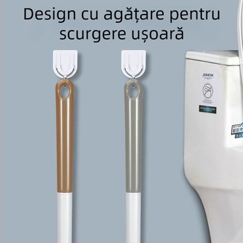 Perie de toaletă cu cap rotund – din plastic, mâner antiderapant, 127 g, 1 buc