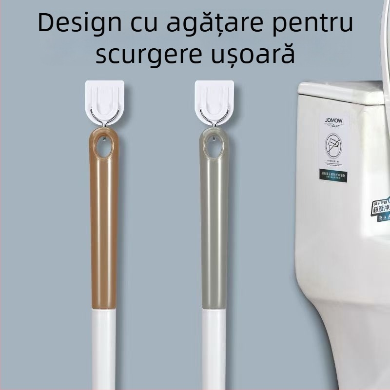 Perie de toaletă cu cap rotund – din plastic, mâner antiderapant, 127 g, 1 buc