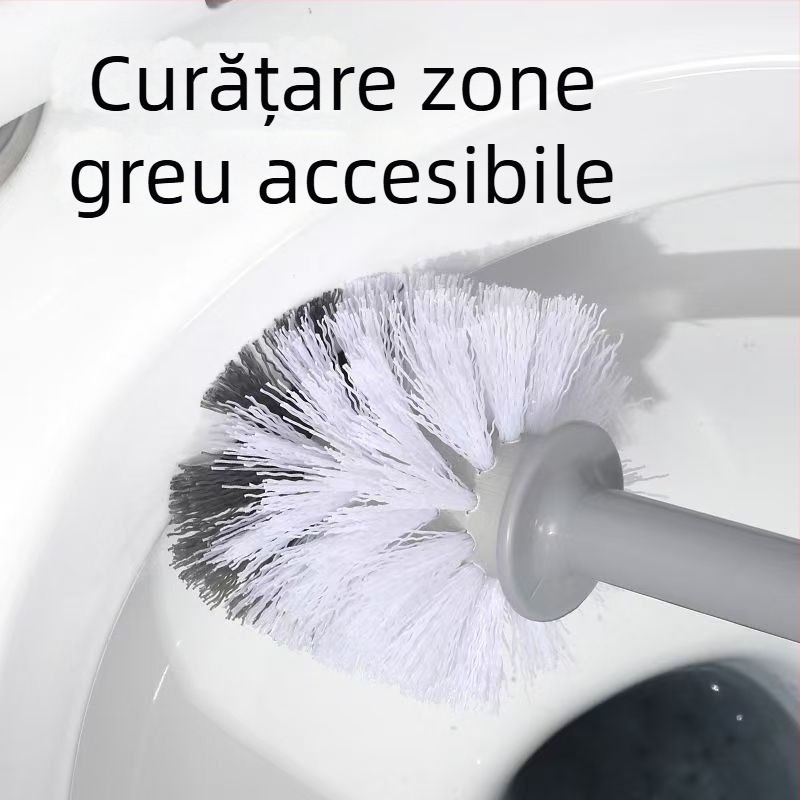 Perie de toaletă cu cap rotund – din plastic, mâner antiderapant, 127 g, 1 buc