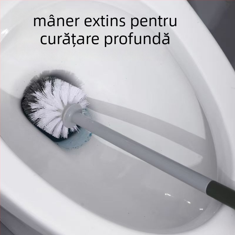 Perie de toaletă cu cap rotund – din plastic, mâner antiderapant, 127 g, 1 buc