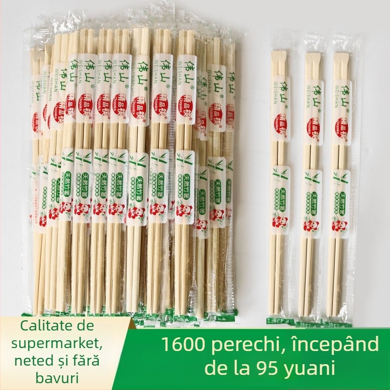 Bețișoare de unică folosință din bambus Weishan, cu logo imprimat, procesare personalizabilă, biodegradabile, ideale pentru ambalarea mâncării chinezești