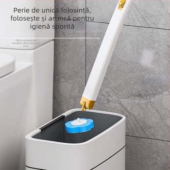 Set de perie de toaletă montat pe perete cu capă de înlocuire dizolvabilă – curățare fără unghi mort, perie de toaletă pentru uz casnic, de unică folosință | Brand: More than a hundred good; Material: Plastic; Personalizare procesare: Da; Etichetă privată 