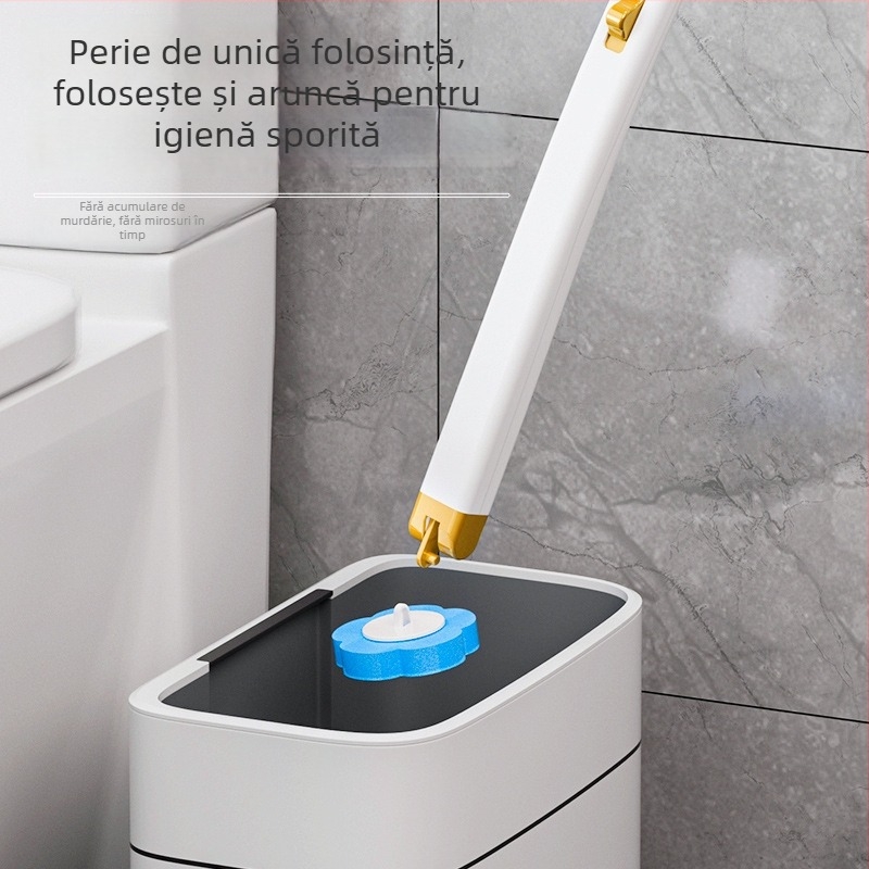 Set de perie de toaletă montat pe perete cu capă de înlocuire dizolvabilă – curățare fără unghi mort, perie de toaletă pentru uz casnic, de unică folosință | Brand: More than a hundred good; Material: Plastic; Personalizare procesare: Da; Etichetă privată 