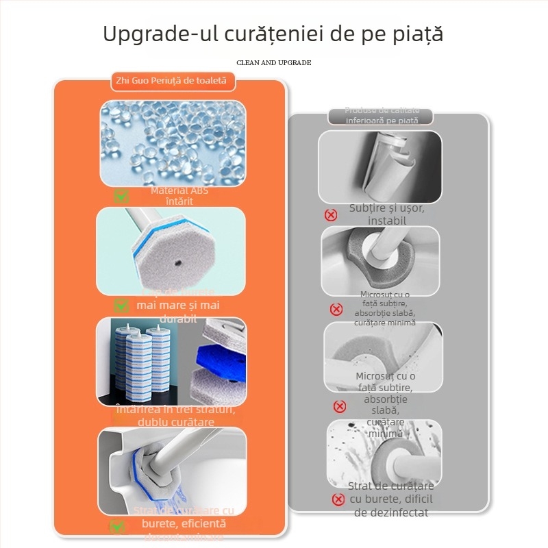 Love jujie Cap de înlocuire pentru periuța de toaletă – montaj pe perete, mâner lung, plastic, stil modern minimalist