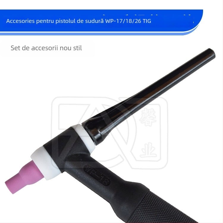 WP-17/18/26 Pistol de sudură cu arc Argon – clemă pentru electrod tungsten 10NS, duză porțelină 13N, coadă ghidaj nouă
