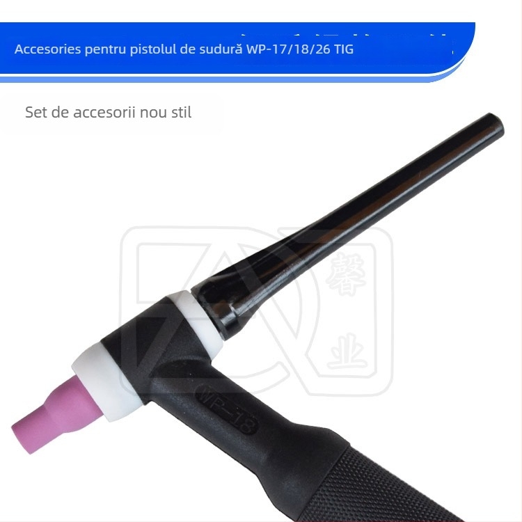 WP-17/18/26 Pistol de sudură cu arc Argon – clemă pentru electrod tungsten 10NS, duză porțelină 13N, coadă ghidaj nouă