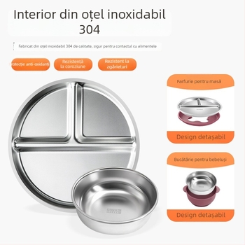 Ginrei set de masă din silicon pentru copii — șase piese, silicon de calitate alimentară, pentru bebeluși de la 3 luni