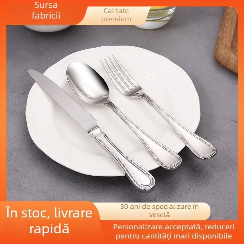 Set de cuțite și furci pentru steak din oțel inoxidabil 304, stil occidental, pentru uz casnic
