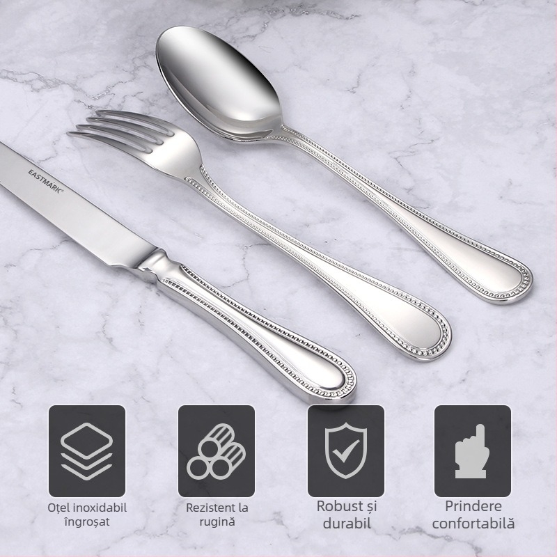 Set de cuțite și furci pentru steak din oțel inoxidabil 304, stil occidental, pentru uz casnic