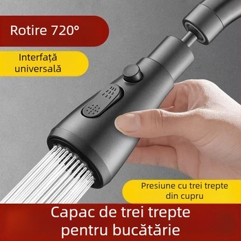 Extender de robinet cu protecție împotriva stropilor, pentru chiuveta din bucătărie, cu articulație universală și extindere, compatibil cu modelul 2024070301