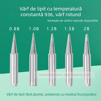 Vârf de lipire cu temperatură constantă, compatibil cu stațiile 936 și 908, vârfuri rotunde și conice