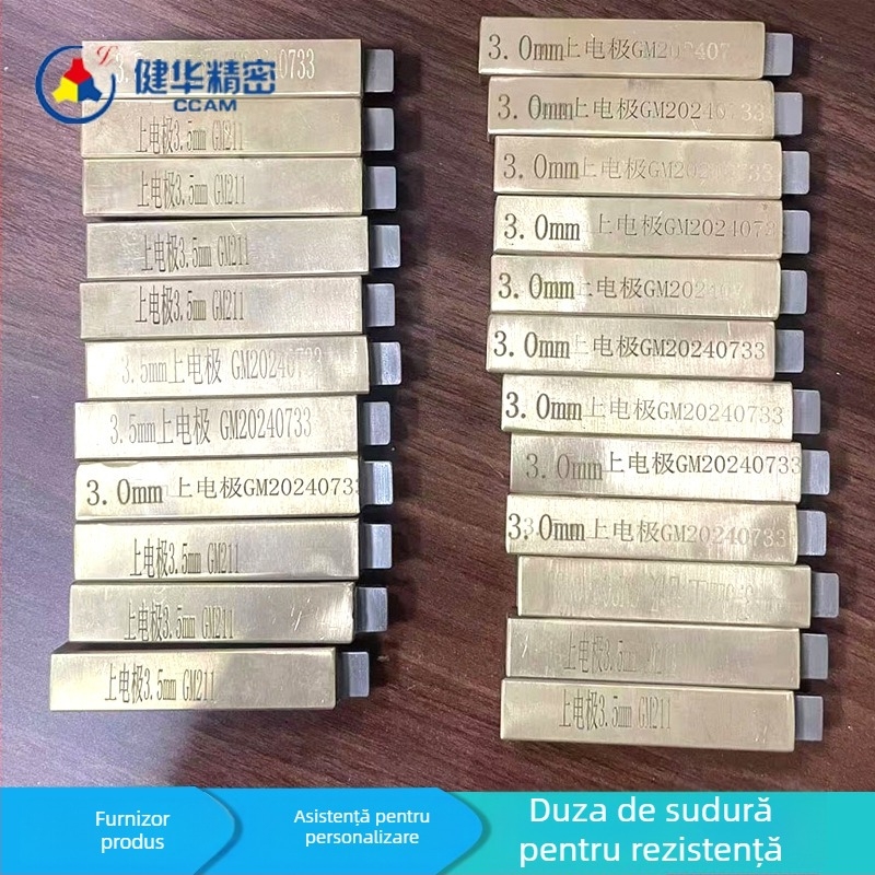 Cap de electrozi pentru sudare prin rezistență, din wolfram pur, model DJ, mare conductivitate, rezistență la temperaturi înalte și uzură, personalizare disponibilă, timp de producție 3–5 zile