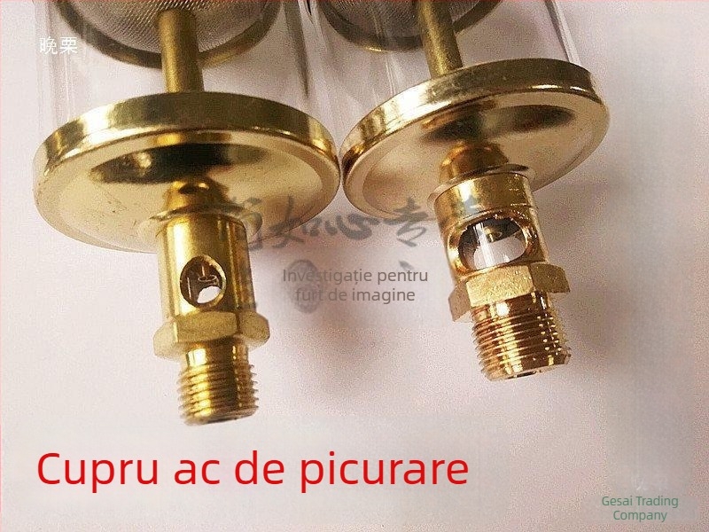 Cupă de ulei cu ventil de ac pentru scule, placată cu cupru, filete G1/4, G1/8, G3/8