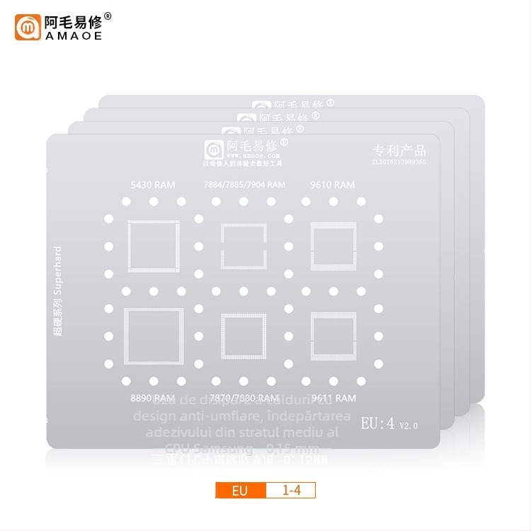 Set din plasă metalică pentru lipire bile din seria Samsung – plasă de acoperire cu tin, origine Shenzhen, brand Amao Easy Repair