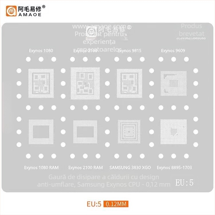 Set din plasă metalică pentru lipire bile din seria Samsung – plasă de acoperire cu tin, origine Shenzhen, brand Amao Easy Repair