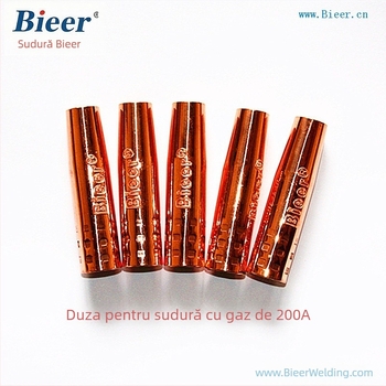 Duză protectoare 200A pentru sudură CO2, cupru lustruit, compatibilă cu pistoale de sudură 180A-200A, Brand Bieer