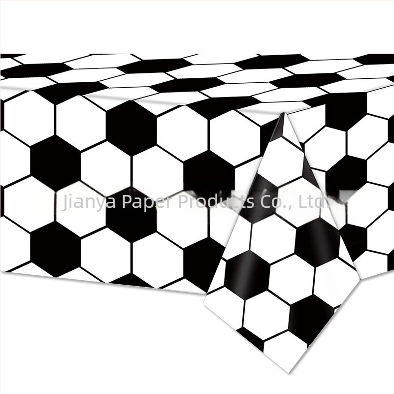 Set de veselă pentru petrecere cu temă Cupa Mondială la fotbal: pahare de hârtie, farfurii de hârtie și față de masă pentru copii (Material: Hârtie; Brand: Ya Cai; Temă: Cupa Mondială; Conținut: pahare, farfurii, față de masă)