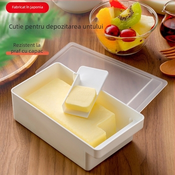 INOMATA Cutie de depozitare unt cu capac – etanșă, multifuncțională pentru frigider, PP5, stil modern minimalist, calitate premium