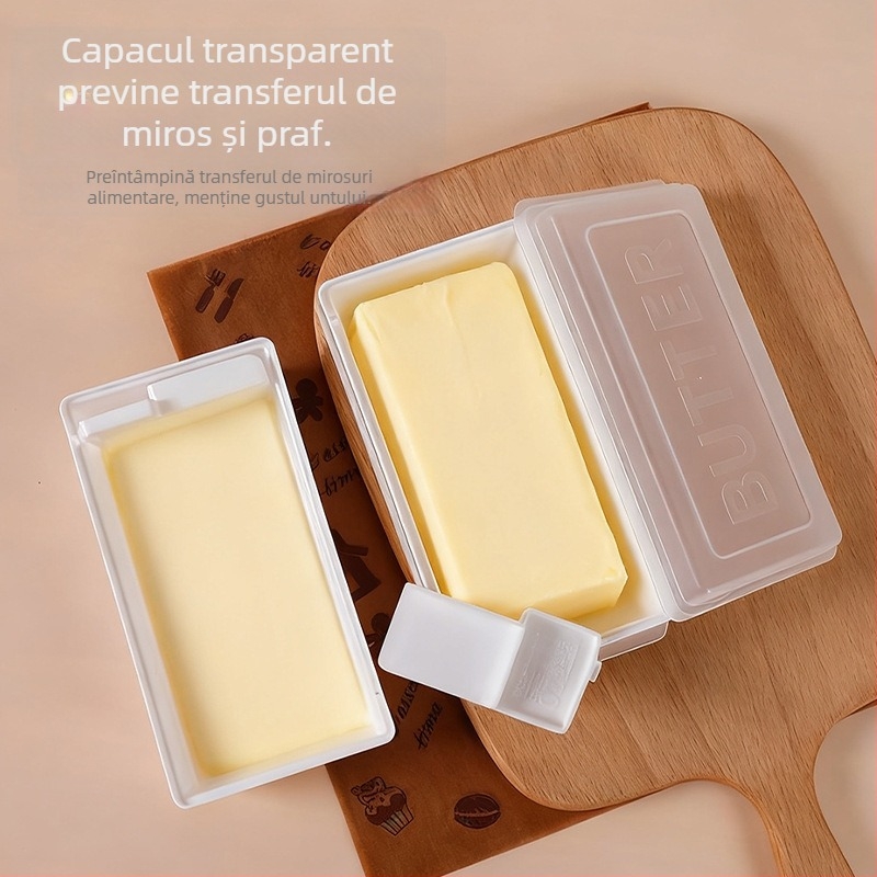 Cutie de depozitare pentru unt cu cutter și capac, material PP