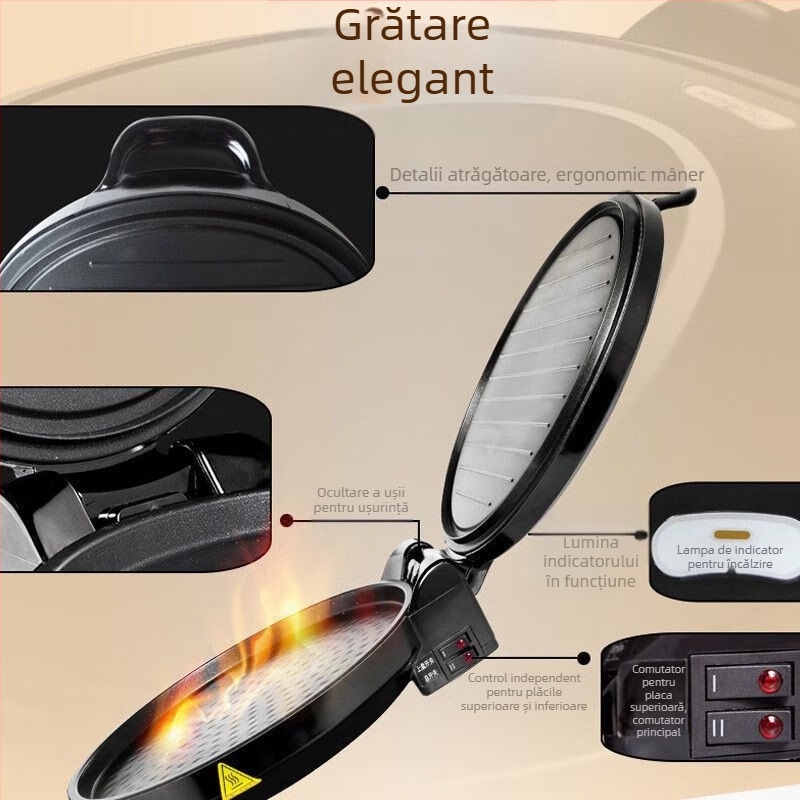 Tigaie electrică pentru clătite, design suspendat dublu, model JHN30F, 220V