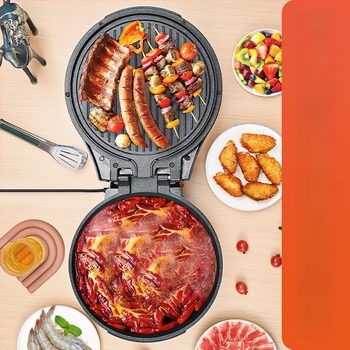 Tigaie electrică pentru clătite cu încălzire dublă; diametru 32–35 cm; putere 2100 W; adâncime 7 cm; pentru 4-5 persoane; model 6038E