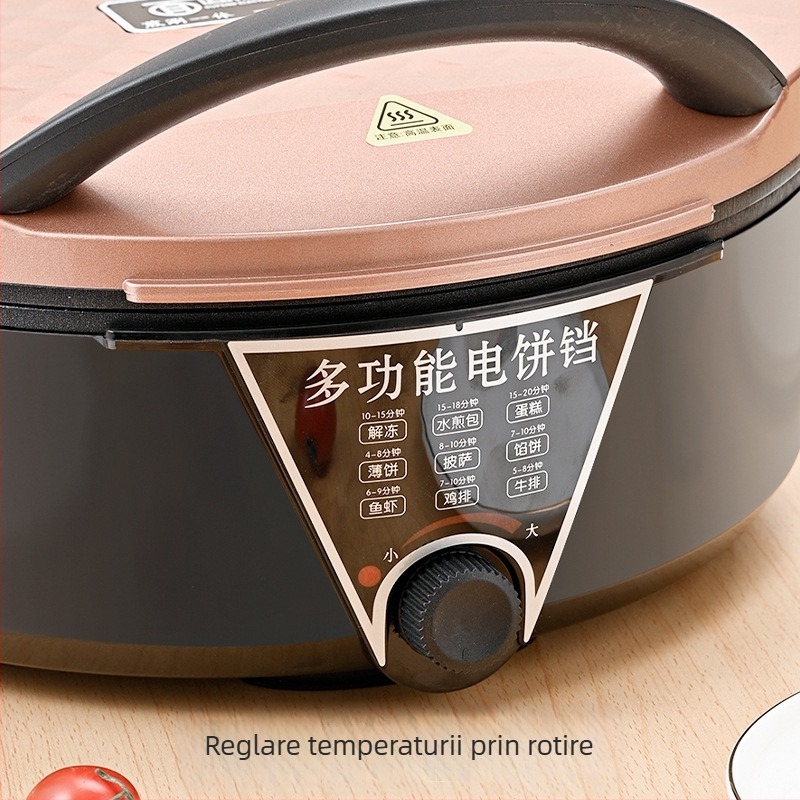 Tigaie electrică pentru clătite cu încălzire dublă; diametru 32–35 cm; putere 2100 W; adâncime 7 cm; pentru 4-5 persoane; model 6038E