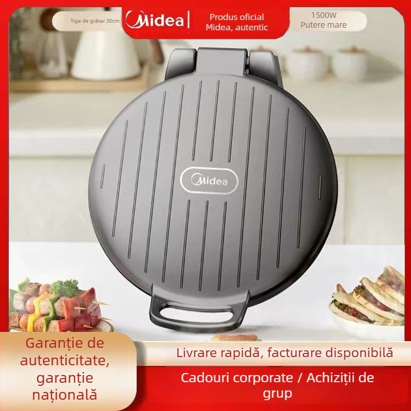 Mașină electrică pentru clătite MC-JKE30D80 cu încălzire dublă, plită plutitoare, diametru 26–28 cm, control mecanic, 1000W+