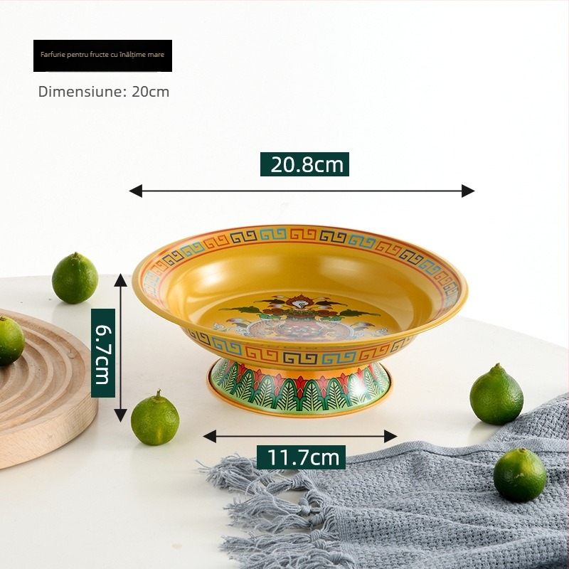 Farfurie pentru fructe cu suport înalt, HuangDa, stil Nou Chinezesc, stil Simplu, Material: Altul