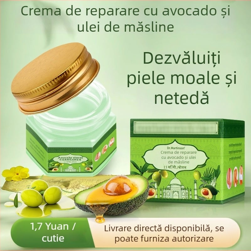 Cremă pentru piele uscată cu avocado și ulei de măsline - Dr.Martinson, textură pastă, aromă fructată, durată de valabilitate 2 ani, set de îngrijire a corpului