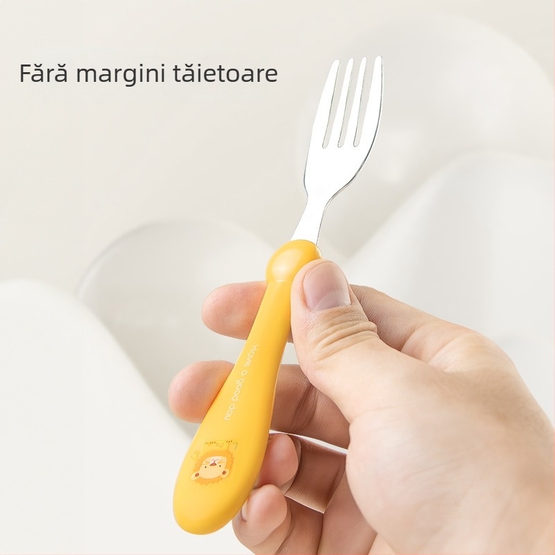 Set tacâmuri pentru copii: cuțit, furculiță și lingură — oțel inoxidabil 304 — învățare să mănânce — stil creativ