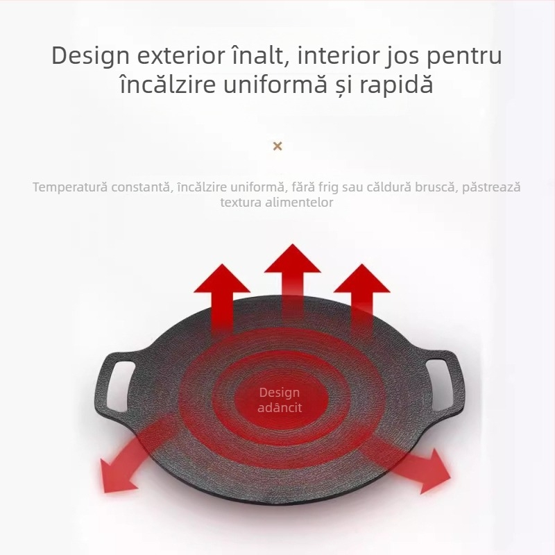 Tigaie grill exterioră pentru camping – gătit fără fum, platou BBQ coreean, tigaie Teppanyaki cu piatră Maifan
