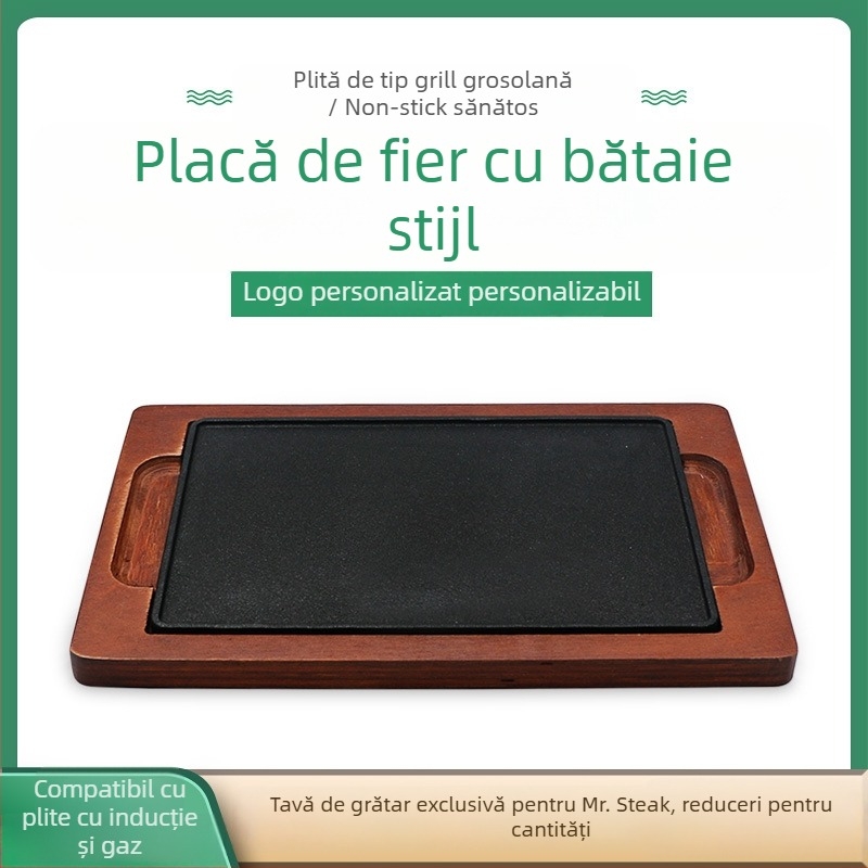 Placă Tomahawk steak – Wantai, tigaie pătrată din fier, proces de turnare la temperaturi înalte