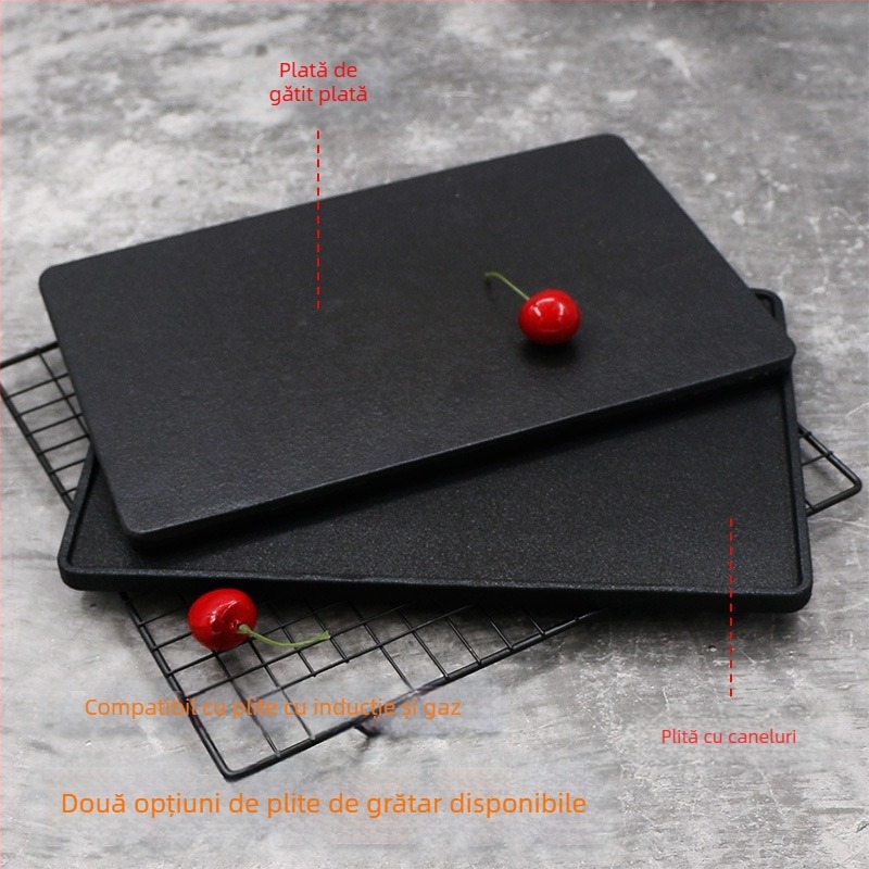 Placă Tomahawk steak – Wantai, tigaie pătrată din fier, proces de turnare la temperaturi înalte