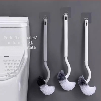 Perie de toaletă în stil japonez, fără colțuri moarte, neutră, din plastic, fără ambalaj, greutate 60