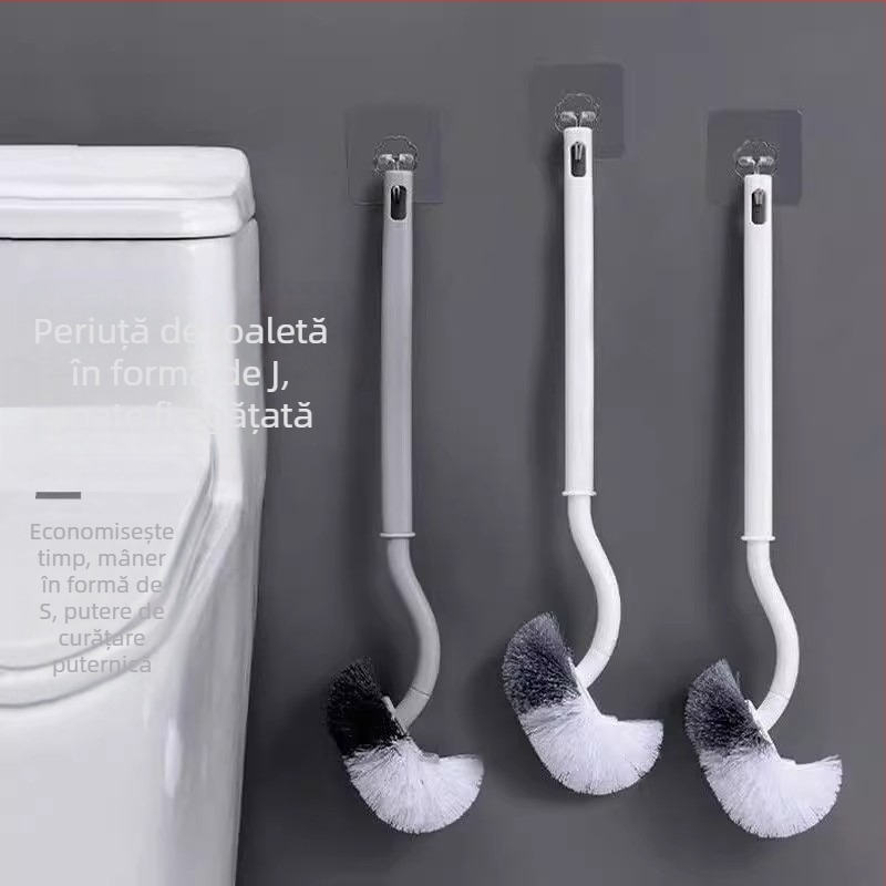 Perie de toaletă în stil japonez, fără colțuri moarte, neutră, din plastic, fără ambalaj, greutate 60