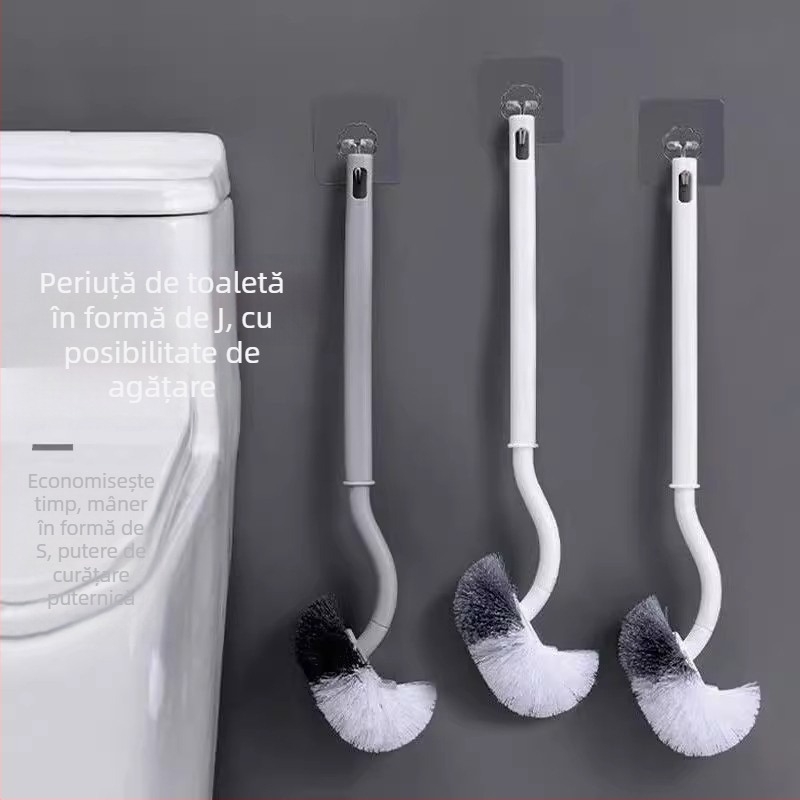 Perie de toaletă în stil japonez, fără colțuri moarte, neutră, din plastic, fără ambalaj, greutate 60