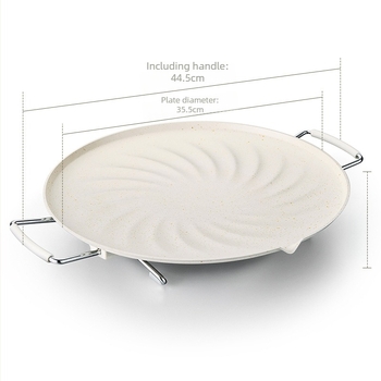 Tigaie grill electric rotundă, Andong, oțel inoxidabil, multifuncțională, portabilă, antiaderentă, greutate 200 g