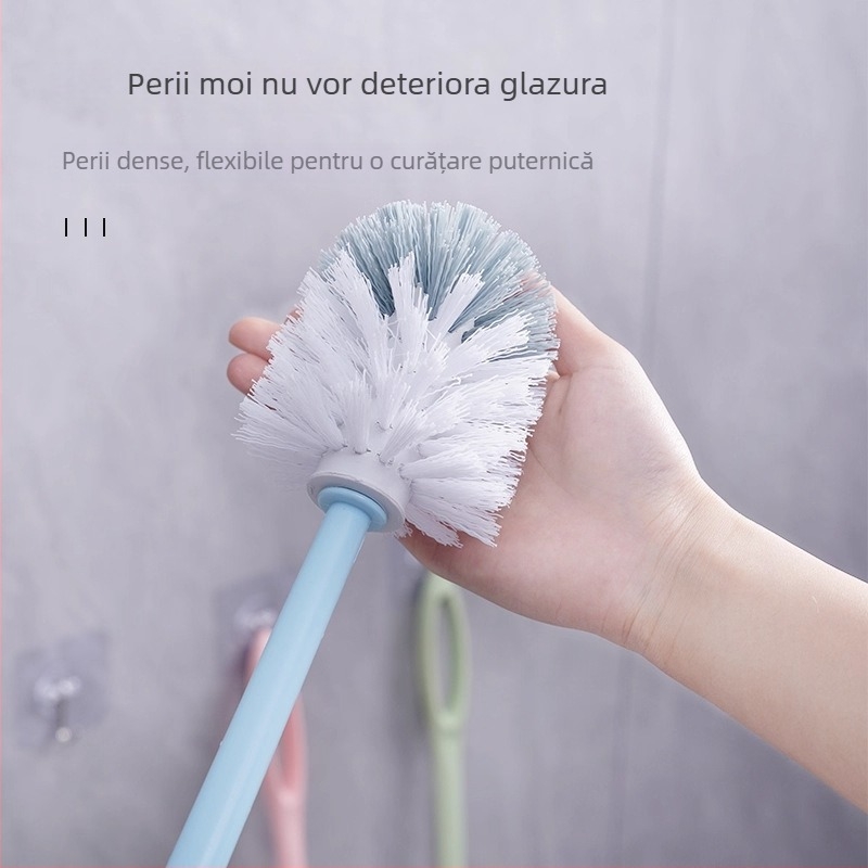 Lan xiang Perie de toaleta cu mâner lung, montată pe perete, din plastic, 1 buc.