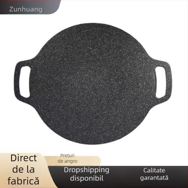 Tigaie grill din fontă pentru plită cu inducție, stil coreean, pentru uz casnic și camping