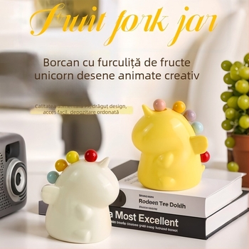 Furculiță pentru fructe pentru copii, din oțel inoxidabil, model desen animat, stil modern minimalist, calitate premium